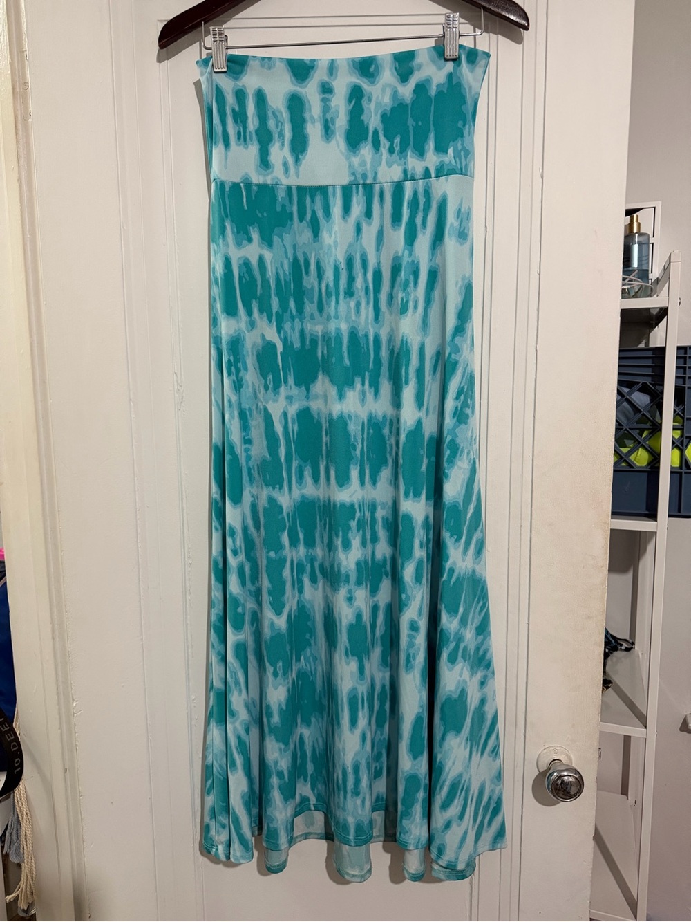LuLaRoe teal Tie-Dye Maxi Skirt S
